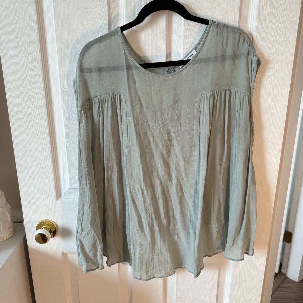 Glamorous Green Long Sleeve Relaxed Blouse
